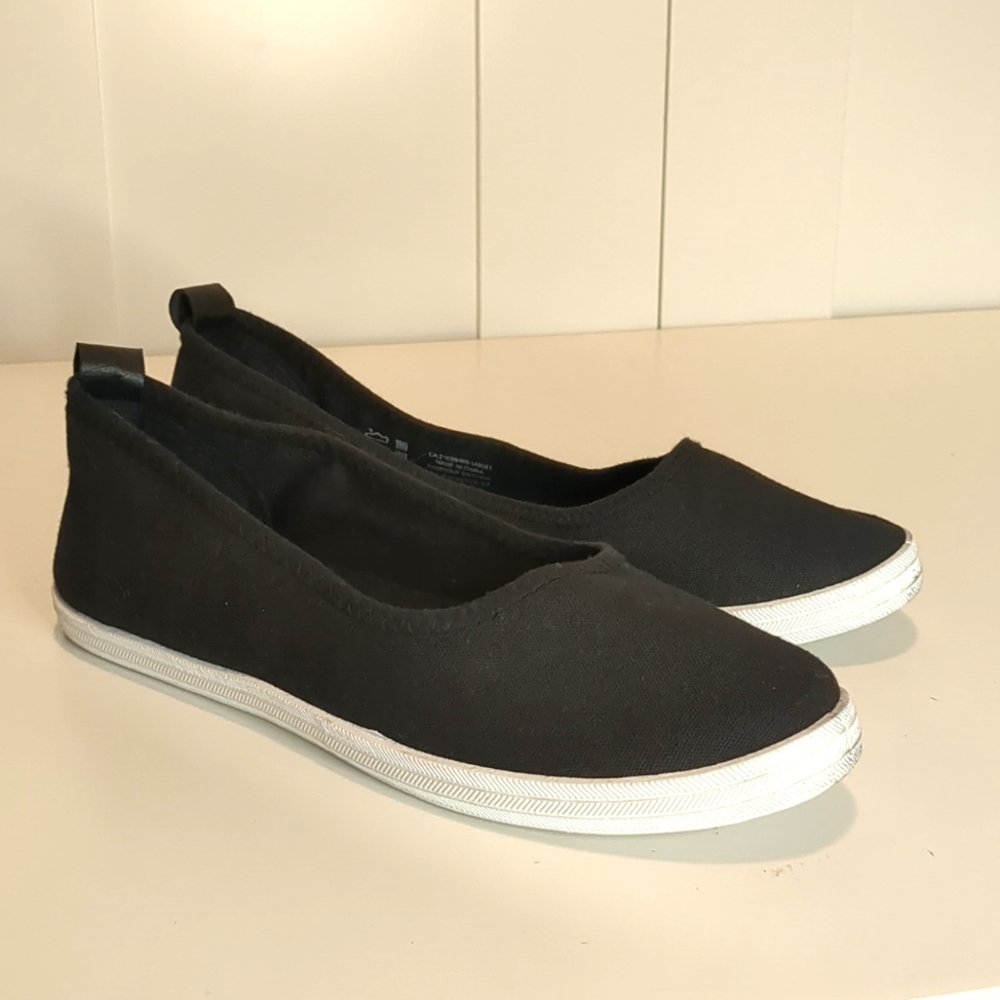 Black and White Slip Ons